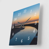 North Chicago Lighthouse Dawn Wall Clock Vierkante Klok (Hoek)