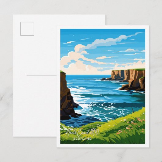 North Coast 500 Schotland reisillustratie Briefkaart (Voorkant / Achterkant)
