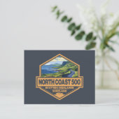 North Coast 500 Schotland Travel Art Badge Briefkaart (Staand voorkant)