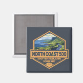 North Coast 500 Schotland Travel Art Badge Magneet (Voorkant / Achterkant)