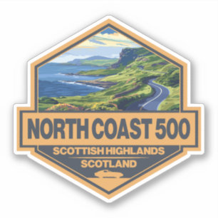 North Coast 500 Schotland Travel Art Badge Sticker