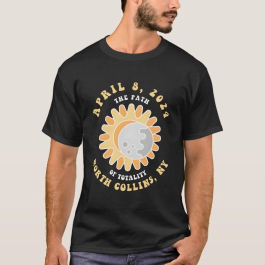 North Collins New York Solar Eclipse April 8 2024 T-shirt (Voorkant)