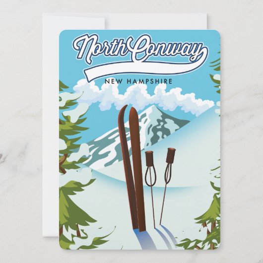 North Conway New Hampshire, naar ski (Achterkant)