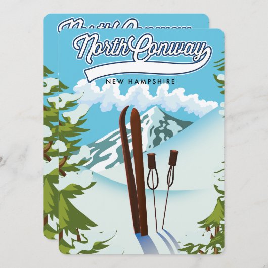 North Conway New Hampshire, naar ski (Voorkant / Achterkant)