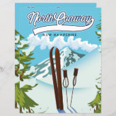 North Conway New Hampshire, naar ski (Voorkant / Achterkant)