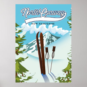 North Conway New Hampshire, naar ski Poster