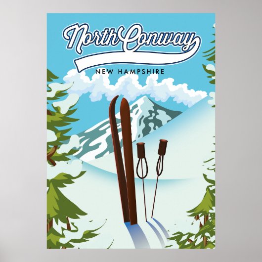 North Conway New Hampshire, naar ski Poster (Voorkant)