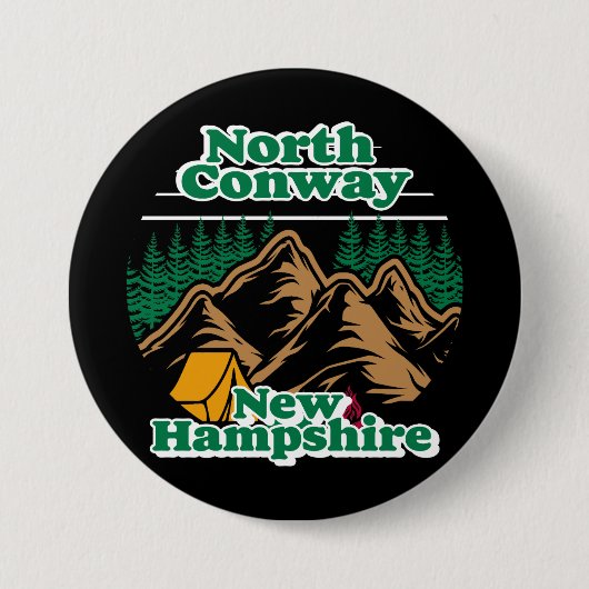 North Conway New Hampshire Ronde Button 7,6 Cm (Voorkant)