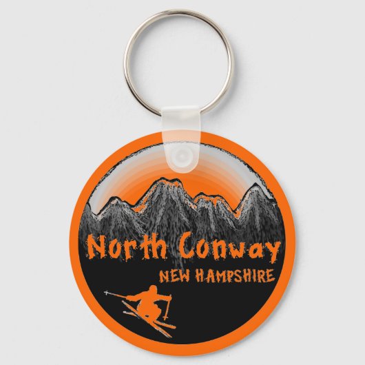 North Conway New Hampshire skiër Sleutelhanger (Voorkant)