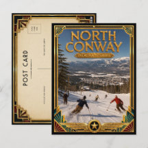 North Conway New Hampshire Vintage Art Deco Gouden