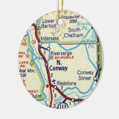 North Conway, NH  Kaart Keramisch Ornament (Links)