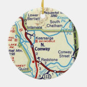 North Conway, NH  Kaart Keramisch Ornament (Achterkant)