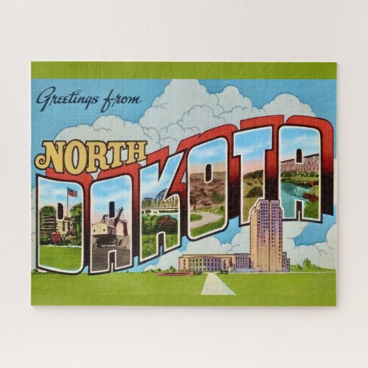 North Dakota 16x20 Postcard Puzzel (Horizontaal)