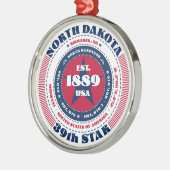 North Dakota 39e staat kerstversiering Metalen Ornament (Links)