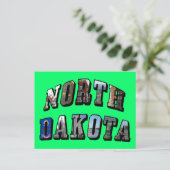 North Dakota Afbeelding Text Briefkaart (Staand voorkant)