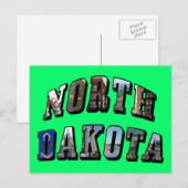 North Dakota Afbeelding Text Briefkaart (Voorkant / Achterkant)