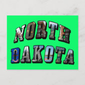 North Dakota Afbeelding Text Briefkaart (Voorkant)