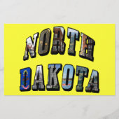 North Dakota Afbeelding Text Briefpapier (Voorkant)