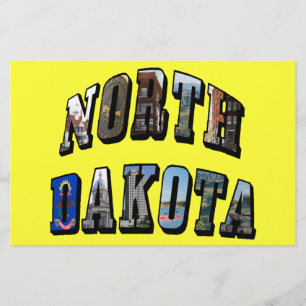 North Dakota Afbeelding Text Briefpapier