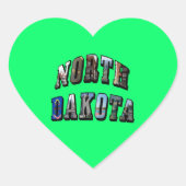 North Dakota Afbeelding Text Hart Sticker (Voorkant)