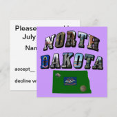 North Dakota Afbeelding Text Kaart (Voorkant / Achterkant)