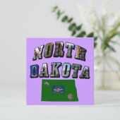 North Dakota Afbeelding Text Kaart (Staand voorkant)