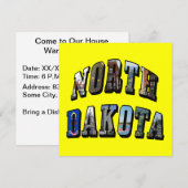 North Dakota Afbeelding Text Kaart (Voorkant / Achterkant)