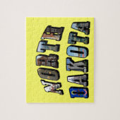 North Dakota Afbeelding Text Legpuzzel (Verticaal)