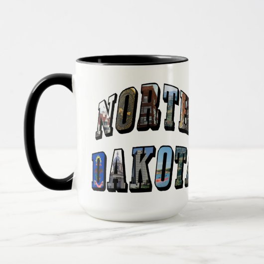 North Dakota Afbeelding Text Mok (Links)