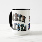 North Dakota Afbeelding Text Mok (Voorkant links)