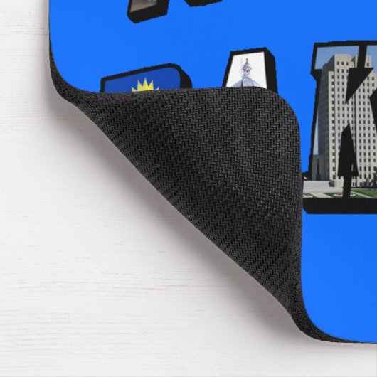 North Dakota Afbeelding Text Muismat (Hoek)