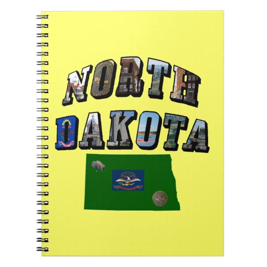 North Dakota Afbeelding Text Notitieboek (Voorkant)
