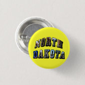 North Dakota Afbeelding Text Ronde Button 3,2 Cm (Voorkant /achterkant)