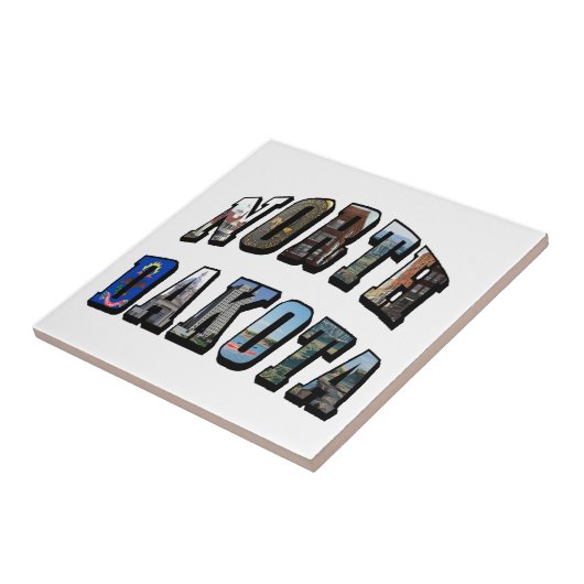 North Dakota Afbeelding Text Tegeltje (Zijkant)