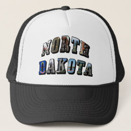 North Dakota Afbeelding Text Trucker Pet