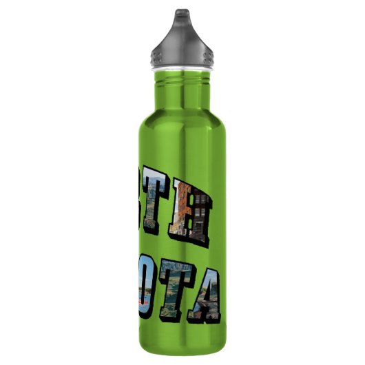 North Dakota Afbeelding Text Waterfles (Rechts)