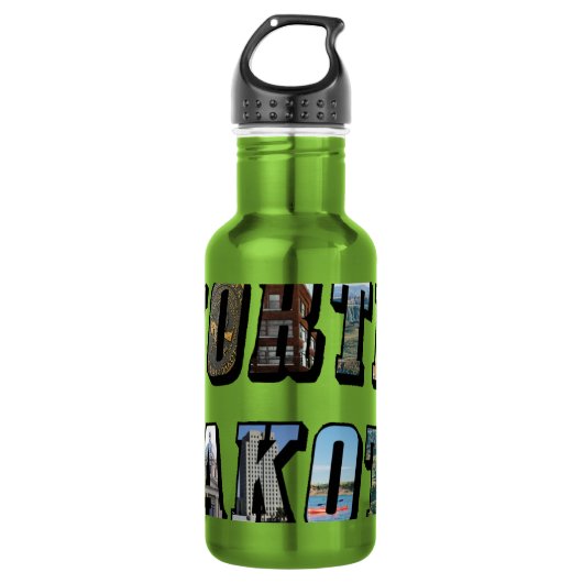 North Dakota afbeeldingstekst Waterfles (Voorkant)
