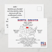 North Dakota Amerikaanse staat op een kaart en det (Voorkant / Achterkant)