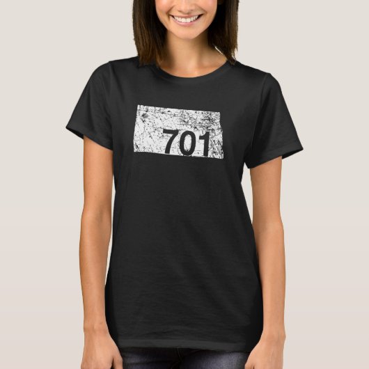 North Dakota Area Code 701 Hometown Souvenir Gift T-shirt (Voorkant)