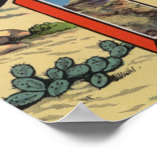 North Dakota - Badlands - Grote lettertjes Poster (Hoek)