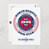 North Dakota, Bismarck, ND, Patriottisch, Monogram Briefkaart (Voorkant / Achterkant)