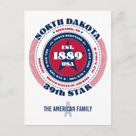 North Dakota, Bismarck, ND, Patriottisch, Monogram Briefkaart