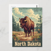 North Dakota Bison  Briefkaart (Voorkant / Achterkant)