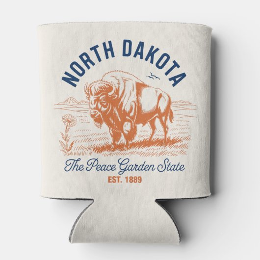 North Dakota Bison Can Cooler | Peace Garden State (Achterkant)