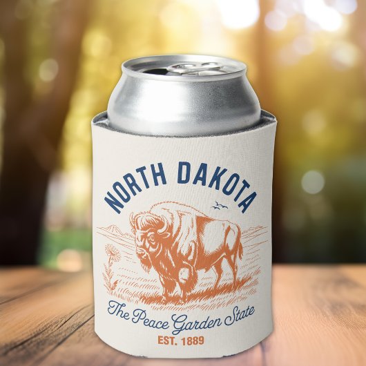 North Dakota Bison Can Cooler | Peace Garden State
