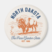 North Dakota Bison | The Peace Garden State Magneet (Voorkant)