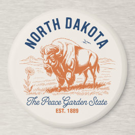 North Dakota Bison | The Peace Garden State Magneet