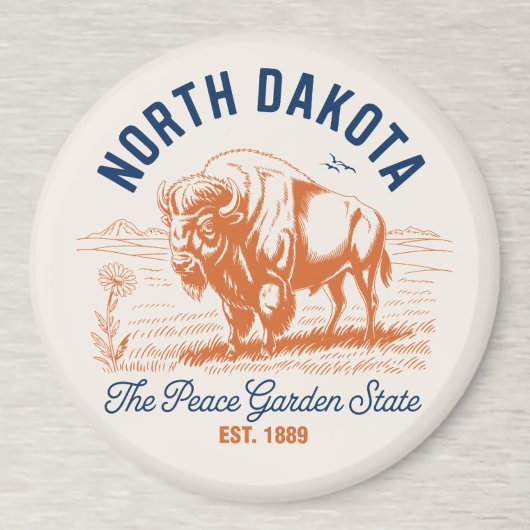 North Dakota Bison | The Peace Garden State Magneet
