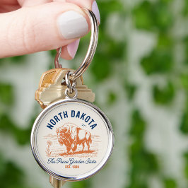 North Dakota Bison | The Peace Garden State Sleutelhanger