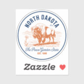 North Dakota Bison | The Peace Garden State Sticker (Vel)